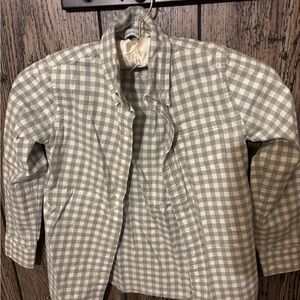 Janie and Jack green Checkered Button Down Shirt